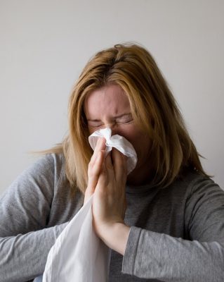 woman with allergy